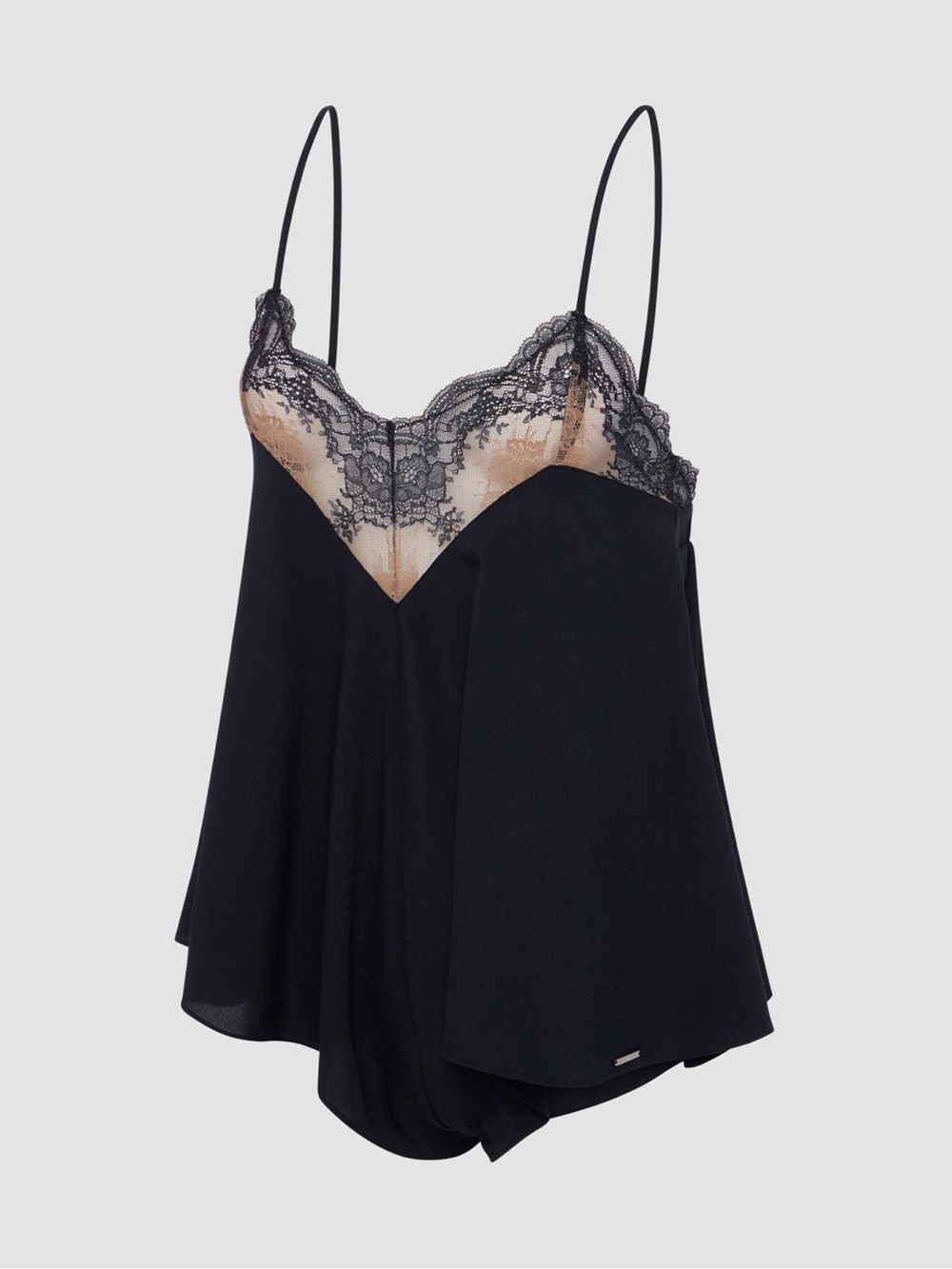 Savage X Fenty LACESTRUCK SLEEP ROMPER Black & Nude Large 12/14